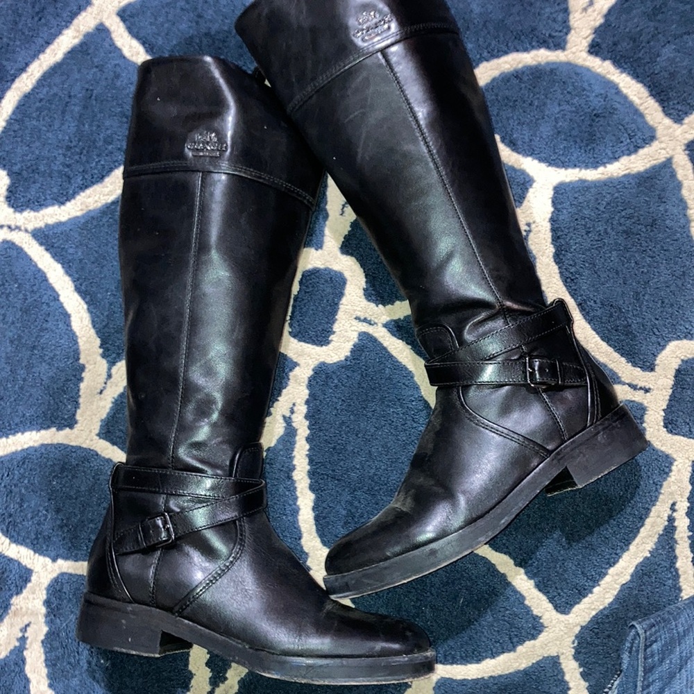 Black Coach Boots size 5!!